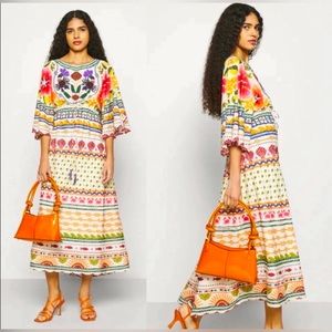 NWT Farm Rio Salt Island Beaded Midi Dress - Size Large